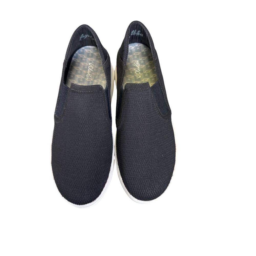 OluKai Kihele Black Mesh Slip On Sneakers Womens‎ 8 Drop In Heel 20452-4040